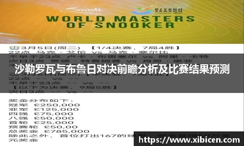 沙勒罗瓦与布鲁日对决前瞻分析及比赛结果预测